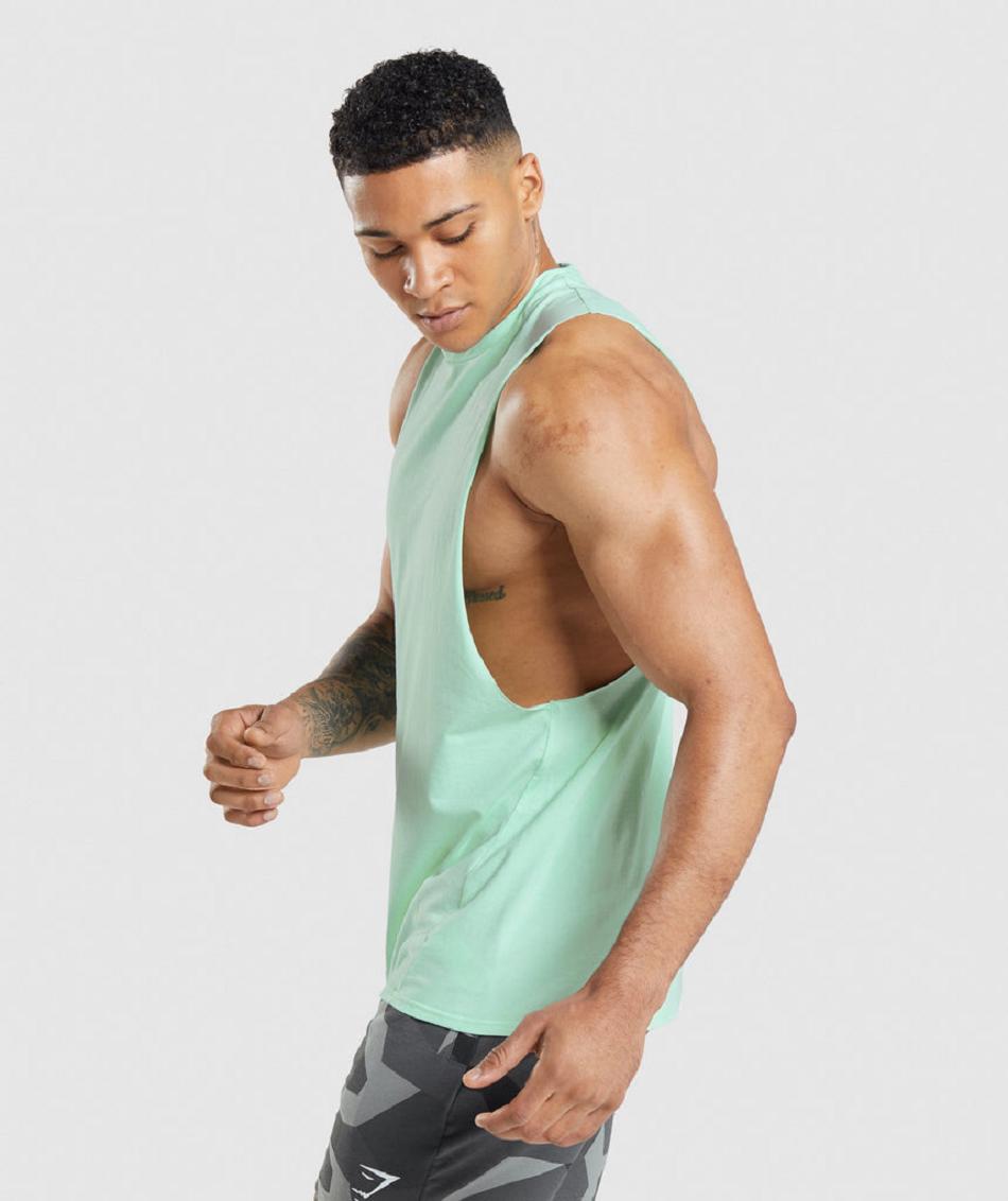 Camiseta Tirantes Gymshark Critical Drop Arm Hombre Azules | CO 3227EBC